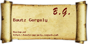 Bautz Gergely névjegykártya